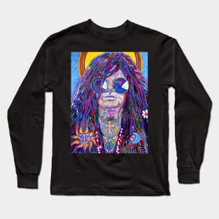 Psychedelic Blues Rock Goddess portrait Long Sleeve T-Shirt